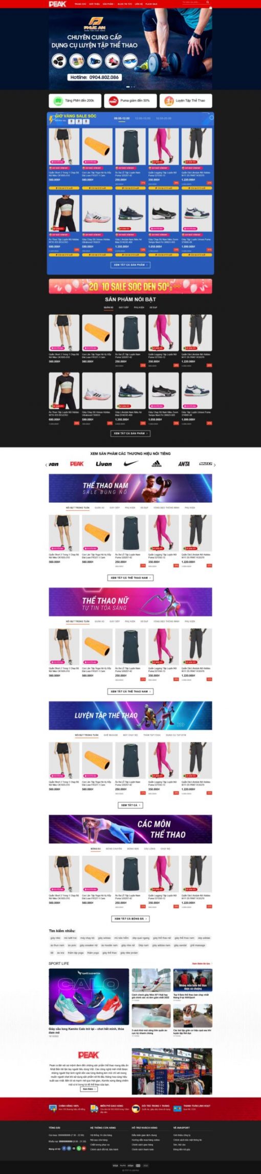 Theme wordpress shop bán giày