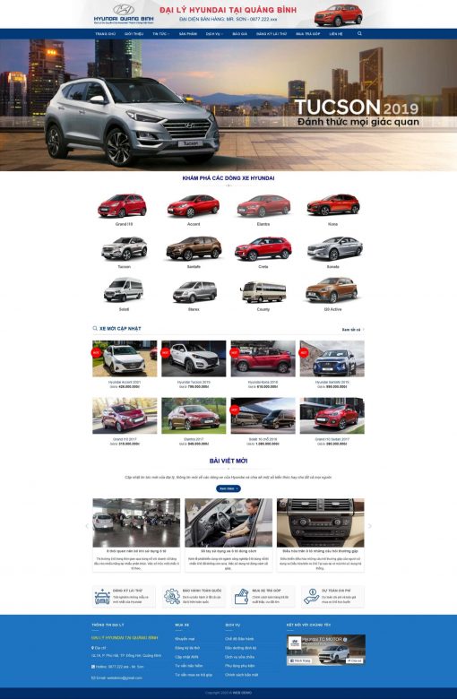 Theme wordpress bán oto hyundai 3