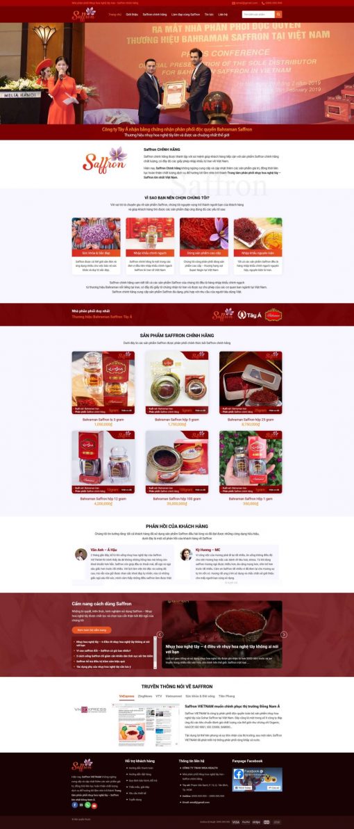 Theme wordpress shop bán Nhụy hoa nghệ tây