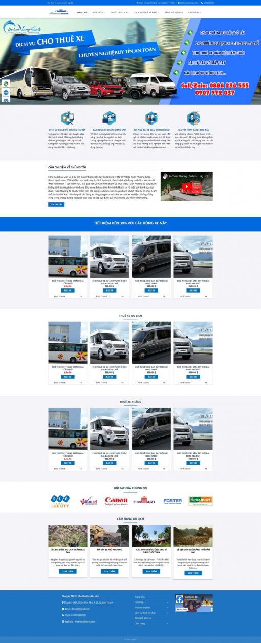 Theme WordPress Cho Thuê Xe Du Lịch